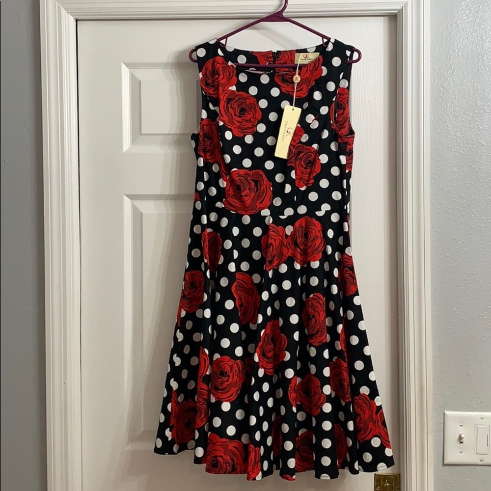Grace Karin Rockabilly Dress sz L NWT